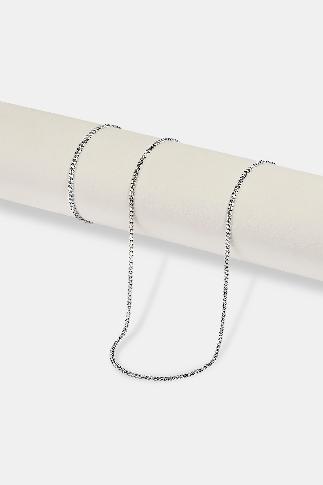 Micro Cuban Bracelet 2.5mm & Micro Cuban Chain 3mm - White